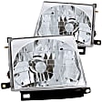 121132 Driver and Passenger Side Halogen Headlight, With bulb(s), Clear Lens, Chrome Interior, Crystal Series