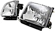 121139 Driver and Passenger Side Halogen Headlight, With bulb(s), Clear Lens, Black Interior, Crystal Series