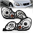 2004 Lexus GS300 - Driver and Passenger Side Halogen Headlight, With bulb(s), 4-Door, Ccfl; For Use With Non Hid Models Only, Clear Lens, Chrome Interior, Halo Projector Series