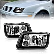 121169 Driver and Passenger Side Halogen Headlight, Without bulb(s), Clear Lens, Black Interior, Crystal Series