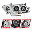 121180 Driver and Passenger Side Halogen Headlight, With bulb(s), Clear Lens, Chrome Interior, Halo Projector Series