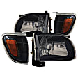 121190 Driver and Passenger Side Halogen Headlight, With bulb(s), Clear Lens, Black Interior, Crystal Series