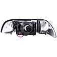 121195 Driver and Passenger Side Halogen Headlight, With bulb(s) - Clear Lens Chrome Interior