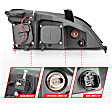 121198 Driver and Passenger Side Halogen Headlight, With bulb(s) - Clear Lens Black Interior, Projector, CCFL Halo