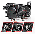 2007 Dodge Charger - Driver and Passenger Side Halogen Headlight, With bulb(s), Ccfl, Clear Lens, Black Interior, Halo Projector Series