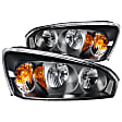 121221 Driver and Passenger Side Halogen Headlight, With bulb(s), Clear Lens, Black Interior, Crystal Series