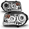 121250 Driver and Passenger Side Halogen Halo Projector Series Headlight, With bulb(s) Does Not Fit Models With Factory HID Lights