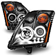 121276 Driver and Passenger Side Halogen Headlight, With bulb(s), Clear Lens, Black Interior, Projector Series