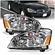 121294 Driver and Passenger Side Halogen Headlight, With bulb(s), Clear Lens, Chrome Interior, Crystal Series