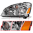 121294 Driver and Passenger Side Halogen Headlight, With bulb(s), Clear Lens, Chrome Interior, Crystal Series