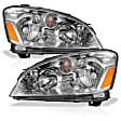 121294 Driver and Passenger Side Halogen Headlight, With bulb(s), Clear Lens, Chrome Interior, Crystal Series
