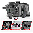 121311 Driver and Passenger Side Halogen Headlight, With bulb(s), Clear Lens, Chrome Interior, Halo Projector Series