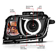 2010 Chevrolet Camaro - Driver and Passenger Side Halogen Headlight, With bulb(s), Ccfl; Does Not Fit Models With Factory Hid Bulbs, Clear Lens, Black Interior, Halo Projector Series