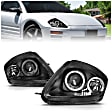 2004 Mitsubishi Eclipse - Driver and Passenger Side Halogen Headlight, With bulb(s), Clear Lens, Black Interior, Halo Projector Series