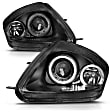 2004 Mitsubishi Eclipse - Driver and Passenger Side Halogen Headlight, With bulb(s), Clear Lens, Black Interior, Halo Projector Series