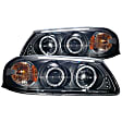 121339 Driver And Passenger Side Headlight, With bulb(s) - 00-05 Impala, Projector Type, w/ Halo and LED, Black