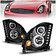121363 Driver and Passenger Side HID/Xenon Headlight, With bulb(s), Clear Lens, Black Interior, Halo Projector Series