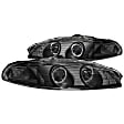 1997 Mitsubishi Eclipse - Driver and Passenger Side Halogen Headlight, With bulb(s), G2, Clear Lens, Black Interior, Halo Projector Series
