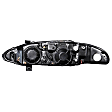 1997 Mitsubishi Eclipse - Driver and Passenger Side Halogen Headlight, With bulb(s), G2, Clear Lens, Black Interior, Halo Projector Series