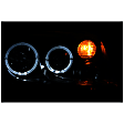 2003 Volkswagen Jetta - Driver and Passenger Side Halogen Headlight, With bulb(s), Ccfl; With Fog Lights; Does Not Fit Single Bulb Type, Clear Lens, Black Interior, Halo Projector Series