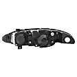 121377 Driver and Passenger Side Halogen Headlight, With bulb(s), Clear Lens, Black Interior, Halo Projector Series