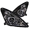 121387 Driver and Passenger Side Halogen Headlight, With bulb(s), Clear Lens, Black Interior, Halo Projector Series