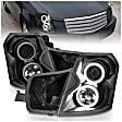 2004 Cadillac CTS - Driver and Passenger Side Halogen Headlight, With bulb(s), Ccfl; Does Not Fit Models With Factory Hid Bulbs, Clear Lens, Black Interior, Halo Projector Series
