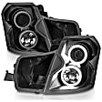2004 Cadillac CTS - Driver and Passenger Side Halogen Headlight, With bulb(s), Ccfl; Does Not Fit Models With Factory Hid Bulbs, Clear Lens, Black Interior, Halo Projector Series
