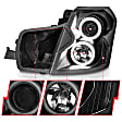 2004 Cadillac CTS - Driver and Passenger Side Halogen Headlight, With bulb(s), Ccfl; Does Not Fit Models With Factory Hid Bulbs, Clear Lens, Black Interior, Halo Projector Series