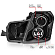 2004 Cadillac CTS - Driver and Passenger Side Halogen Headlight, With bulb(s), Ccfl; Does Not Fit Models With Factory Hid Bulbs, Clear Lens, Black Interior, Halo Projector Series