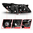 121460 Driver and Passenger Side Halogen Headlight, With bulb(s), Clear Lens, Black Interior, Halo Projector Series