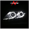 121460 Driver and Passenger Side Halogen Headlight, With bulb(s), Clear Lens, Black Interior, Halo Projector Series