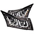121462 Driver and Passenger Side Halogen Headlight, With bulb(s), Clear Lens, Chrome Interior, U-Bar Projector Series
