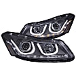 121483 Driver and Passenger Side Halogen Headlight, With bulb(s), Clear Lens, Black Interior, U-Bar Projector Series