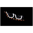 121483 Driver and Passenger Side Halogen Headlight, With bulb(s), Clear Lens, Black Interior, U-Bar Projector Series