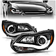 2013 Ford Focus - Driver and Passenger Side Halogen Headlight, With bulb(s), With Plank Style Design, Clear Lens, Black Interior, Projector Series