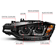 121504 Driver and Passenger Side Halogen Headlight, With bulb(s), Clear Lens, Black Interior, U-Bar Projector Series