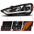 121511 Driver and Passenger Side HID/Xenon Headlight, With bulb(s), Clear Lens, Black Interior, U-Bar Projector Series