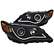 121512 Driver and Passenger Side Halogen Headlight, With bulb(s), Clear Lens, Black Interior, Halo Projector Series