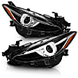 121522 Driver and Passenger Side Halogen Headlight, With bulb(s), Black With Amber; Does Not Fit Models With Factory Hid, Only Fits Halogen Models, Clear Lens, Black Interior, Projector Series