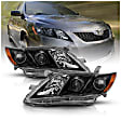 121539 Driver and Passenger Side Halogen Headlight, Without bulb(s), Clear Lens, Black Interior, Projector Series