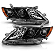 121539 Driver and Passenger Side Halogen Headlight, Without bulb(s), Clear Lens, Black Interior, Projector Series