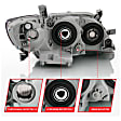 121539 Driver and Passenger Side Halogen Headlight, Without bulb(s), Clear Lens, Black Interior, Projector Series