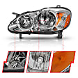 121540 Driver and Passenger Side Halogen Headlight, With bulb(s), Clear Lens, Chrome Interior, Crystal Series