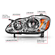 121540 Driver and Passenger Side Halogen Headlight, With bulb(s), Clear Lens, Chrome Interior, Crystal Series