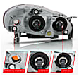 121540 Driver and Passenger Side Halogen Headlight, With bulb(s), Clear Lens, Chrome Interior, Crystal Series
