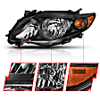 121541 Driver and Passenger Side Halogen Headlight, Without bulb(s), Clear Lens, Black Interior, Crystal Series