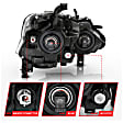 121549 Driver and Passenger Side Halogen Headlight, With bulb(s), Clear Lens, Black Interior, Projector Series