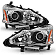 121550 Driver and Passenger Side Halogen Headlight, With bulb(s), Clear Lens, Chrome Interior, Projector Series