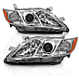 121551 Driver and Passenger Side Halogen Headlight, Without bulb(s), Clear Lens, Chrome Interior, Projector Series